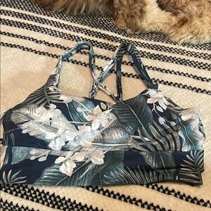 Balance Collection Blue Floral Sports Bra